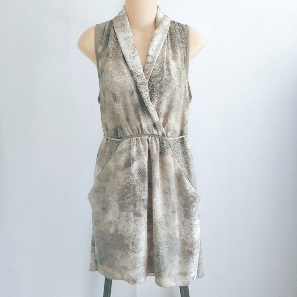 Aritzia Wilfred Sabine Faux Wrap Snakeprint Dress